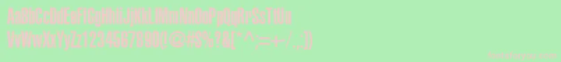 フォントAglettericaultracompressedRoman – 緑の背景にピンクのフォント