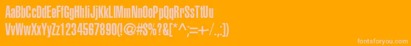 AglettericaultracompressedRoman-Schriftart – Rosa Schriften auf orangefarbenem Hintergrund