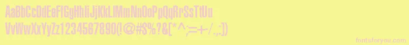 AglettericaultracompressedRoman-fontti – vaaleanpunaiset fontit keltaisella taustalla