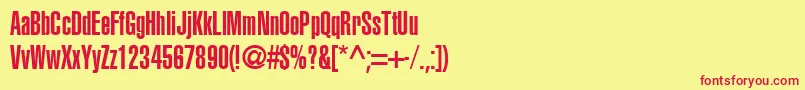 AglettericaultracompressedRoman-fontti – punaiset fontit keltaisella taustalla