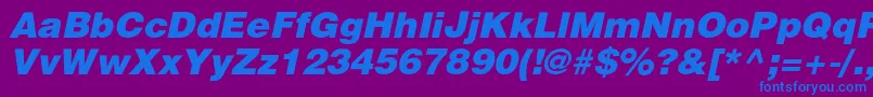 HeliosblackItalic Font – Blue Fonts on Purple Background