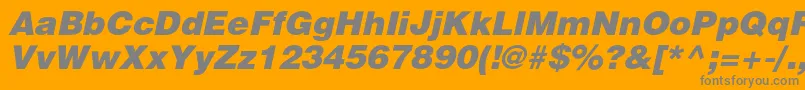 フォントHeliosblackItalic – オレンジの背景に灰色の文字