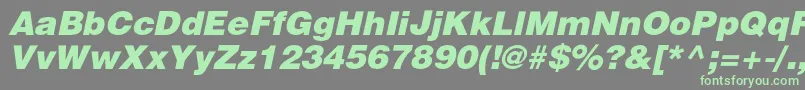 Czcionka HeliosblackItalic – zielone czcionki na szarym tle