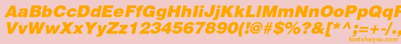 HeliosblackItalic Font – Orange Fonts on Pink Background