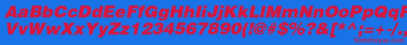 Шрифт HeliosblackItalic – красные шрифты на синем фоне