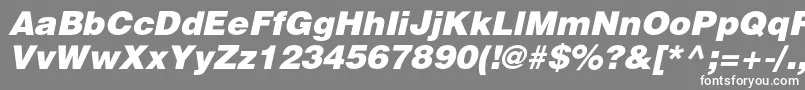 フォントHeliosblackItalic – 灰色の背景に白い文字