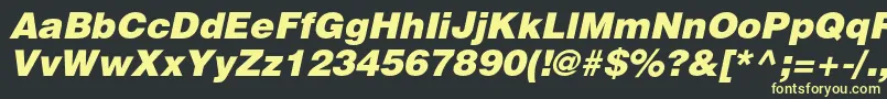 Czcionka HeliosblackItalic – żółte czcionki na czarnym tle