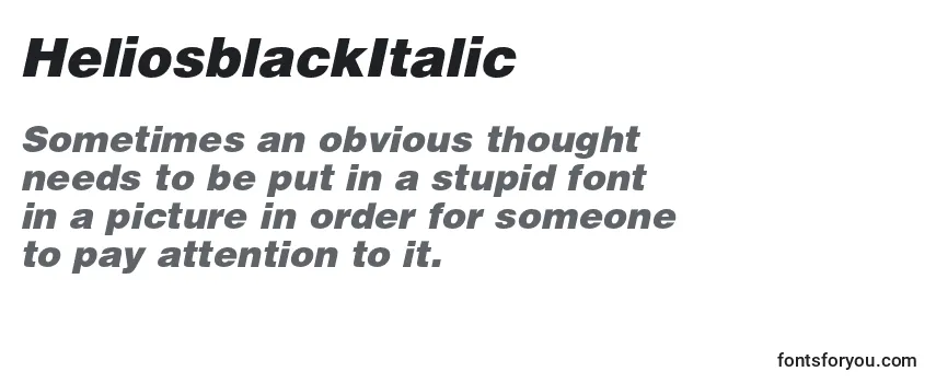 Review of the HeliosblackItalic Font