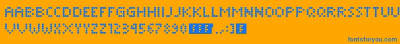 DimelthozMini Font – Blue Fonts on Orange Background