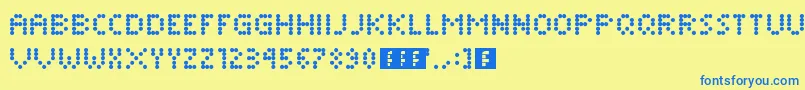 DimelthozMini Font – Blue Fonts on Yellow Background