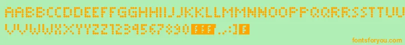DimelthozMini Font – Orange Fonts on Green Background