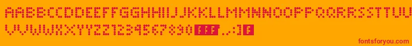 DimelthozMini Font – Red Fonts on Orange Background