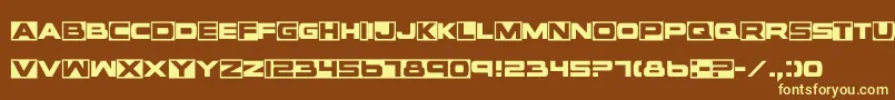 Vox-fontti – keltaiset fontit ruskealla taustalla