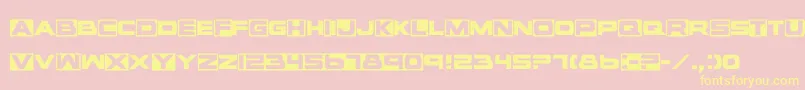 Vox-Schriftart – Gelbe Schriften auf rosa Hintergrund