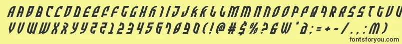 Zoneridertitleital Font – Black Fonts on Yellow Background