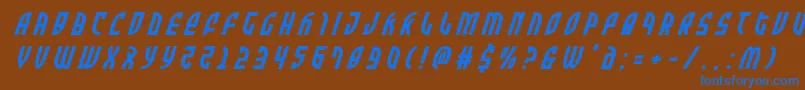 Zoneridertitleital Font – Blue Fonts on Brown Background
