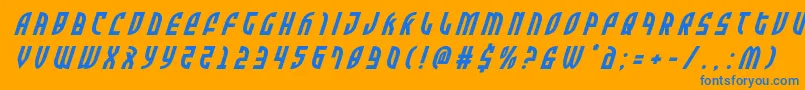 Zoneridertitleital Font – Blue Fonts on Orange Background