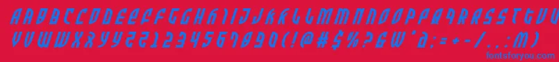 Zoneridertitleital Font – Blue Fonts on Red Background