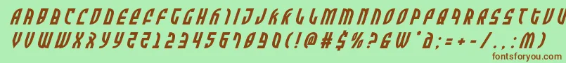 Zoneridertitleital Font – Brown Fonts on Green Background