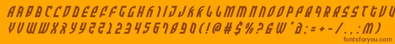 Zoneridertitleital Font – Brown Fonts on Orange Background