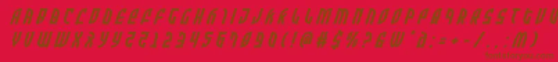 Zoneridertitleital Font – Brown Fonts on Red Background