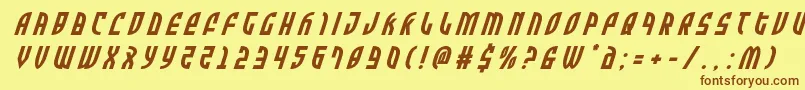 Zoneridertitleital Font – Brown Fonts on Yellow Background