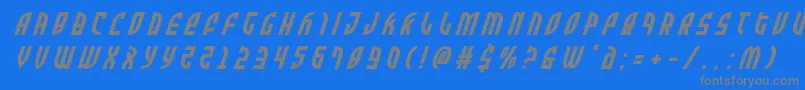 フォントZoneridertitleital – 青い背景に灰色の文字