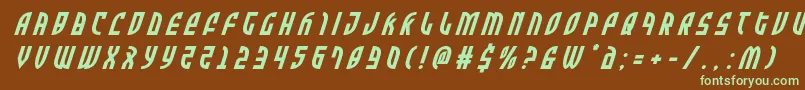 Zoneridertitleital Font – Green Fonts on Brown Background