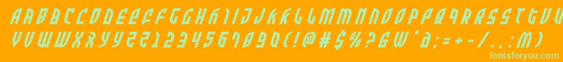 Zoneridertitleital Font – Green Fonts on Orange Background