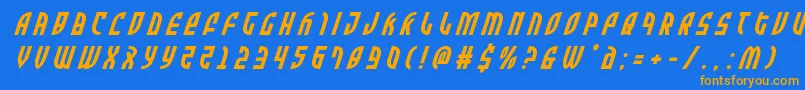 Zoneridertitleital Font – Orange Fonts on Blue Background