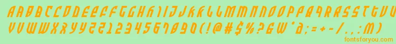 Zoneridertitleital Font – Orange Fonts on Green Background