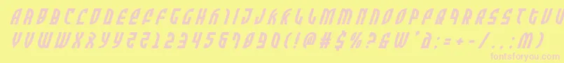 Zoneridertitleital-Schriftart – Rosa Schriften auf gelbem Hintergrund