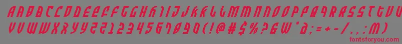 Zoneridertitleital Font – Red Fonts on Gray Background