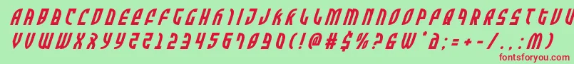 Zoneridertitleital Font – Red Fonts on Green Background
