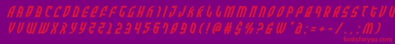 Zoneridertitleital Font – Red Fonts on Purple Background