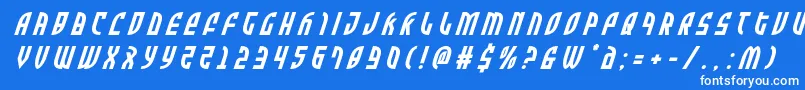 フォントZoneridertitleital – 青い背景に白い文字