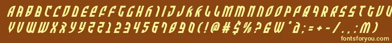 Zoneridertitleital Font – Yellow Fonts on Brown Background