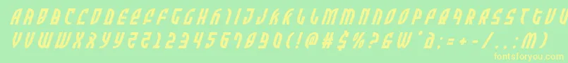 Zoneridertitleital Font – Yellow Fonts on Green Background