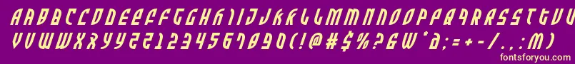 Zoneridertitleital Font – Yellow Fonts on Purple Background