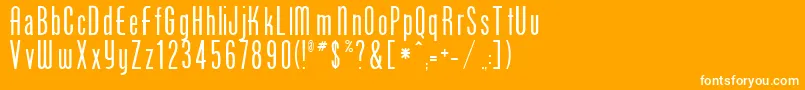 Fonte PhoenixRegular – fontes brancas em um fundo laranja