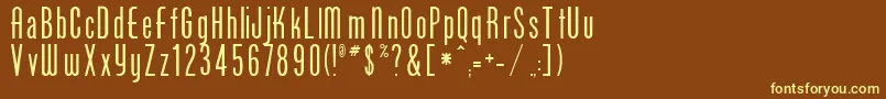 PhoenixRegular Font – Yellow Fonts on Brown Background