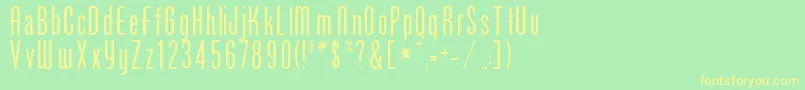 PhoenixRegular Font – Yellow Fonts on Green Background