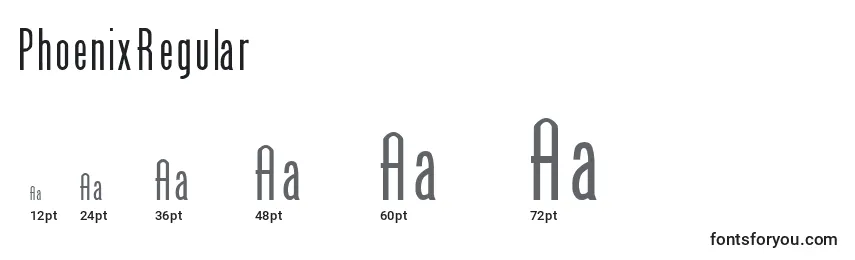 PhoenixRegular Font Sizes
