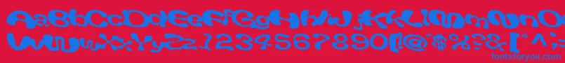 Giveandtake18RegularTtext Font – Blue Fonts on Red Background