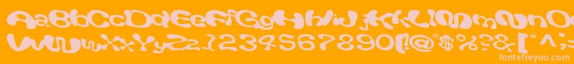 Giveandtake18RegularTtext-Schriftart – Rosa Schriften auf orangefarbenem Hintergrund