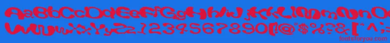Giveandtake18RegularTtext Font – Red Fonts on Blue Background