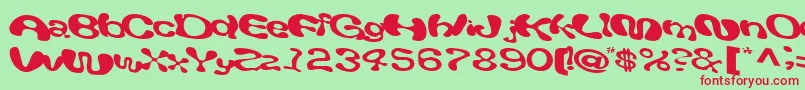 Giveandtake18RegularTtext Font – Red Fonts on Green Background