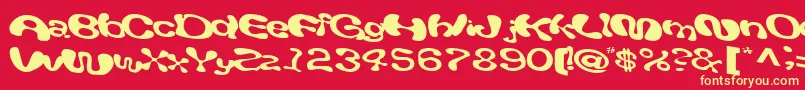 Giveandtake18RegularTtext Font – Yellow Fonts on Red Background