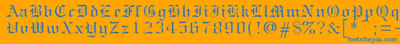 フォントGothice – オレンジの背景に青い文字