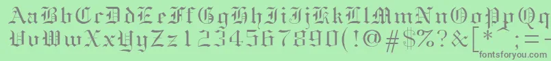 フォントGothice – 緑の背景に灰色の文字